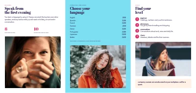 Sivu 2 – Language school: classes and levels