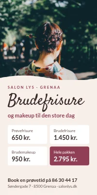 Dørplakat til frisør — brudefrisure og makeup