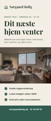Roll-up til ejendomsmægler — åbent hus