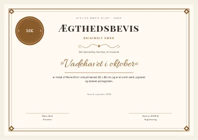 Ægthedsbevis — maleri
