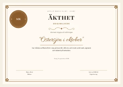 Äkthetsintyg — målning