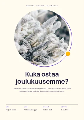 Koulutehtävä — joulukuusten myynti