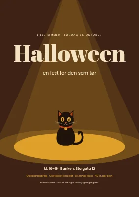 Halloween-fest — katt i rampelyset