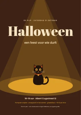 Halloweenfeest — kat in de spotlight