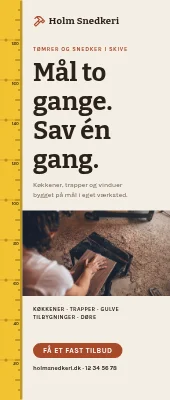 Roll-up til tømrer og snedker — mål to gange
