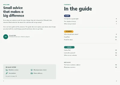 Pages 2–3 of Health guide from a pharmacy – 20 pages