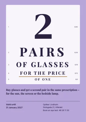 Optician — two pairs of glasses