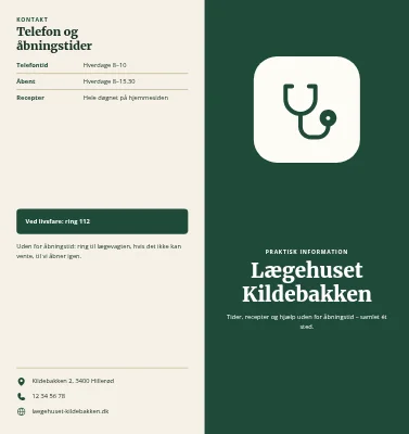 Lægehus: praktisk information