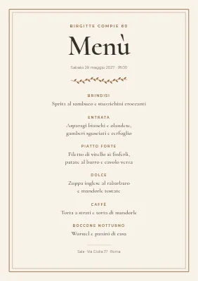 Menu per la festa in doppia cornice