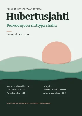 Hubertusjahti rantaniityillä — paperimaisema