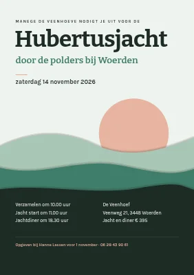 Hubertusjacht op de moerassen — papieren landschap