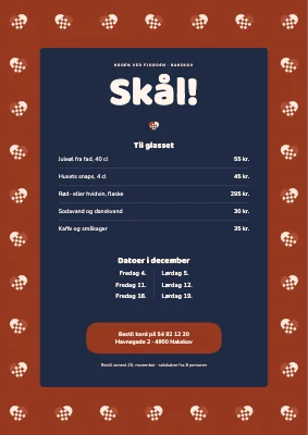 Side 2 af Julefrokost — menukort med julehjerter