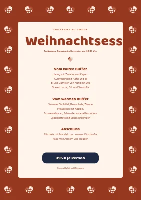 Weihnachtsessen — Menü mit Flechtherzen