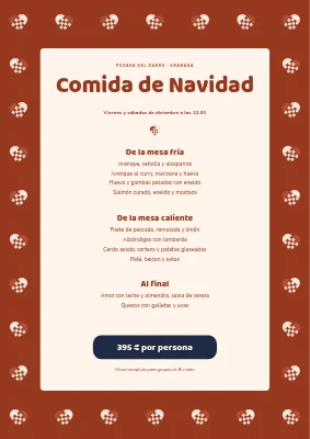 Página 1 de Comida de Navidad — menú con corazones trenzados