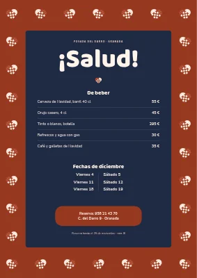 Página 2 de Comida de Navidad — menú con corazones trenzados