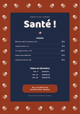 Page 2 de Déjeuner de Noël — menu avec cœurs tressés