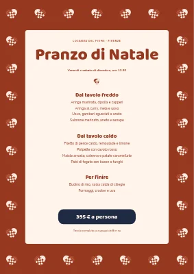 Pranzo di Natale — menu con cuori intrecciati
