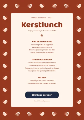 Kerstlunch — menu met gevlochten hartjes