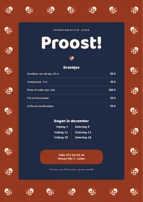 Pagina 2 van Kerstlunch — menu met gevlochten hartjes
