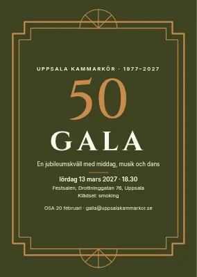 Galainbjudan — art deco-ram och 50 i koppar
