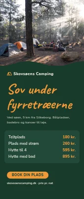 Roll-up til campingplads — telt og hytter