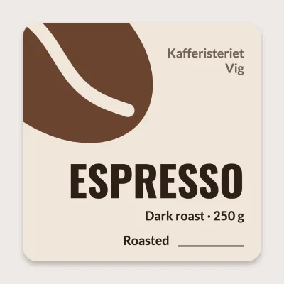 Espresso with a big bean