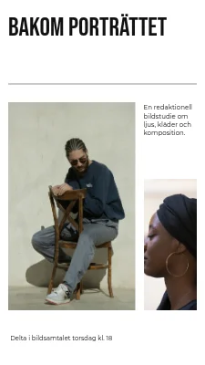 Bakom porträttet · modetidning i broadsheet