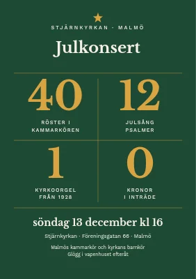 Julkonsert i kyrkan — fyra figurer