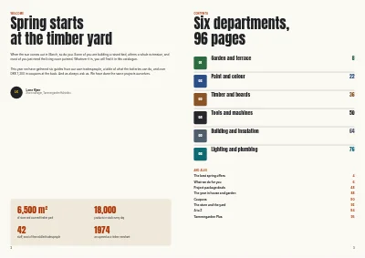 Pages 2–3 of Season catalogue for a DIY store – 96 pages