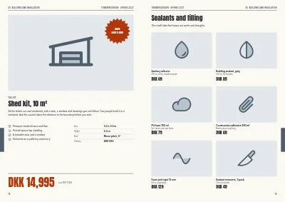 Pages 74–75 of Season catalogue for a DIY store – 96 pages