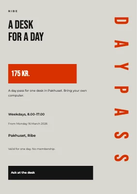 A day pass for a desk in Ribe