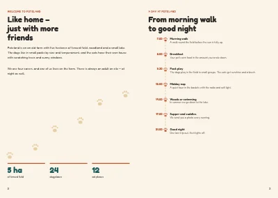 Pages 2–3 of Brochure for a pet boarding kennel – 8 pages