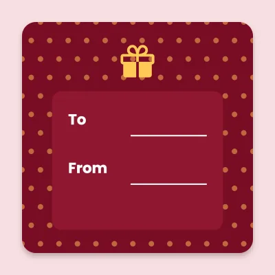To and from gift label