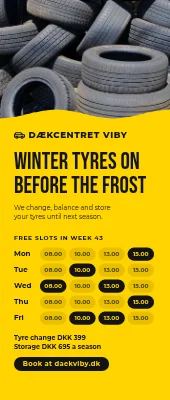 Tyre hotel roll-up — winter tyres before the frost