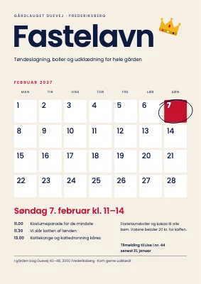 Fastelavnsfest — februarkalender